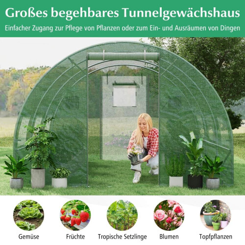 Grote inloopkas 12m² met PE-afdekking en ijzeren frame 1
