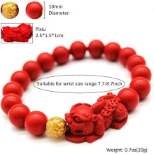 Feng Shui Amulet Bracelet Prosperity Red Bead Bracelet with Charm Red Pi Xiu\\/pi Yao Attr