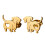 Stijlvolle huisdier teckel hond Stud Earring piercing oor-Goud 1