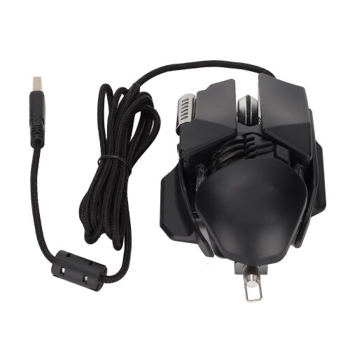 Mechanical Mouse 12800 DPI Ergonomics Retractable Adjustment RGB USB Black 6D Button Gaming Wired Mouse 1