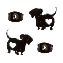 Boucles d'oreilles élégantes pour chien, teckel, Piercing,-Noir