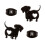 Boucles d'oreilles élégantes pour chien, teckel, Piercing,-Noir 1