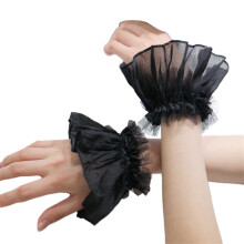Wrist Cuffs Flared Ruffled Cuffs for Hoodie Sweater-Black