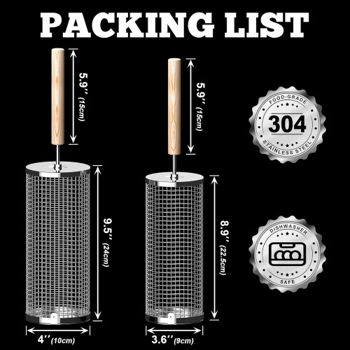 Rolling Grill Basket 304 Stainless Steel 2-Pack 1