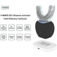 (Black) Automatic U-shape Sonic Electric Toothbrush Teeth Whitening Kit With Replacement Brush Head