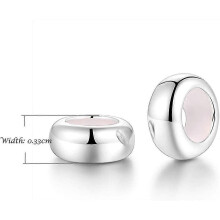 2pcs Heilwiy 925 Sterling Silver Rubber Spacer Stopper Bead Charm for European Bracelets Gift