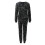 Women's Sequins 3-Piece Set Sweater Pencil Pants Top Silver 5