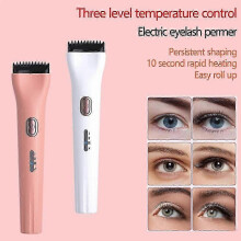 (Pink) 2024 USB Rechargeable Electric Heated Eyelash Curler Long Lasting Makeup Tool
