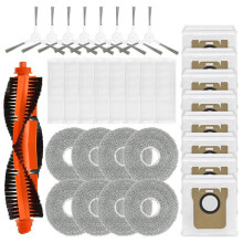 33pcs Compatible with Mijia M30 Pro/C107 Vacuum Parts Main Side Brush HEPA Filter Mop Cloth Dust Bag Replacement Accessories