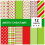 Christmas Scrapbook Paper Pack Green Red Double-Sided 24 1