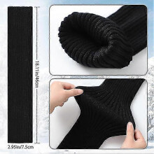 (Black white) 2 Pairs Leg Warmers For Women, Leg Warmers 80s Ribbed Knitted Long Socks For Party Sports