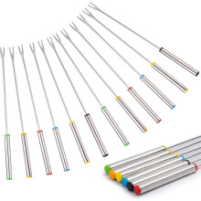 Triani Fondue Forks Stainless Steel 12 Pcs 6 Colors 9.45