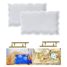 2 Pack Silicone Resin Tray Molds,Molds for Resin Casting Agate Platter Molds, Epoxy Resin Casting Molds DIY Making