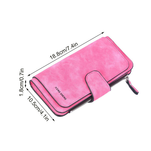 Women's Leather Trifold Wallet with Zipper Pocket 1