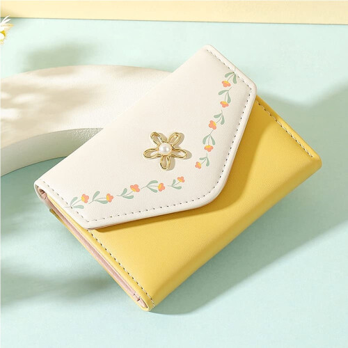 Women's Short Hand Pocket Wallet with Snap Closure and 1
