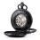 Mechanical Pocket Watch Antique Skeleton Black Double 4