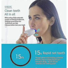 (White) Automatic U-shape Sonic Electric Toothbrush Teeth Whitening Kit With Replacement Brush Head