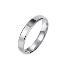 Stainless Steel Couple Engagement Ring 4mm Silver Size 7