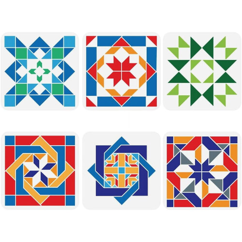 Sunshine Barn Kaleidoscope Quilt Stencil Set 6 pcs