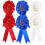 HEMOTON Satin Rosette Ribbon Badge Set 9 pcs 1