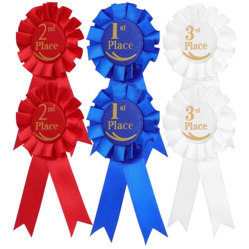 HEMOTON Satin Rosette Ribbon Badge Set 9 pcs