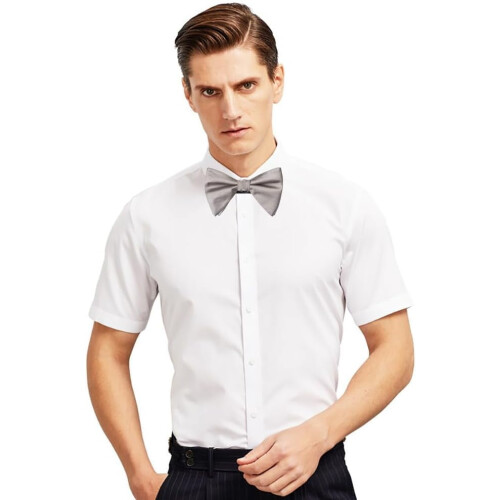 Men's Satin Pre-Tied Bow Tie Solid Color Adjustable Tuxedo 1