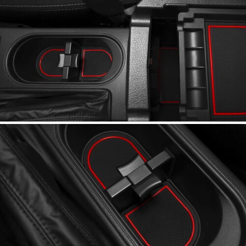 Black Center Console Cup Holder Insert Divider for Subaru 1