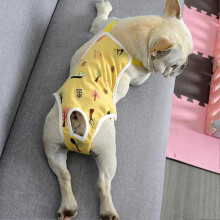 (M, Yellow) Pet Sanitary Pants Adjustable Band Menstruation Shorts Washable Dog Diaper Pet Physiological Pants For Indoor