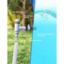 4X Poolslangadapter, Poolslanghållare och Kolvventil, Poolersättningsdelar för Pooler Ovan Jord,B