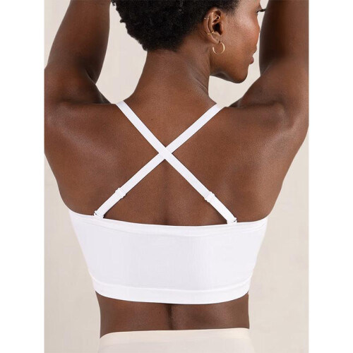 (M, 黑色（配同色肩带升级版本现货）) Plus Size Wireless Bra Comfort Shapewear Silicone Non-Slip Removable Straps Strapless Fixed Cup 1