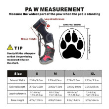 (L, black red 2pcs) 1/2Pcs No Knuckling Boot Brace Dog Dragging Paws Corrective Dog Shoe to Safely Lift Toes Drop Foot Brace with Reel XL