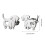 Teckel boucle d'oreille Unique Animal mode oreille-Or Rose 4