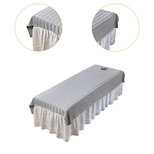 Salon Sofa Cover Gray with Face Hole Washable Soft 2
