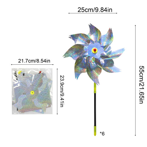Reflective Windmill Spinner Bird Deterrent 6-Pack 2