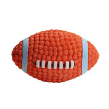 Dog Chew Toys Rugby Balls for Teeth Training 3Pcs Brown Latex