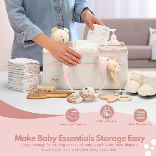 Diaper Caddy Organizer with Handle for Newborn 1