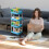 Blue Plastic 4-Tier Rolling Utility Cart 7