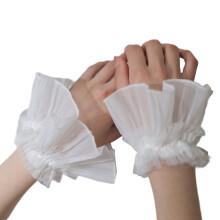 Pull à poignets en fausse dentelle, bracelet décoratif,-Blanc