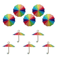 Pendentifs parapluie colorés, Simulation de perles arc-en-ciel,