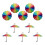 Pendentifs parapluie colorés, Simulation de perles arc-en-ciel, 1
