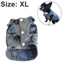 (XL) Dog Jean Jacket, Blue Puppy Denim T-shirt, Machine Washable Dog Clothes, Comfort And Cool Apparel -