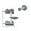 Set da arrampicata per gatti da 4 pezzi con tiragraffi e amaca, grigio crema 5