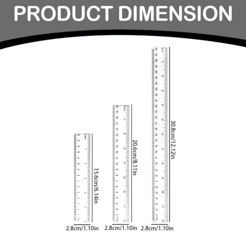 Plastic Centimeter-Inch Ruler 30 cm 2