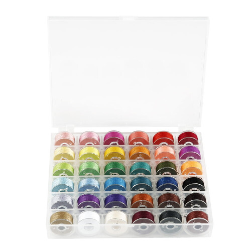 Pre-wound Bobbins and Threads 25/36 pcs Assorted Colors 1