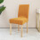 Leaf Pattern Stretch Dining Chair Cover Washable Elastic 1