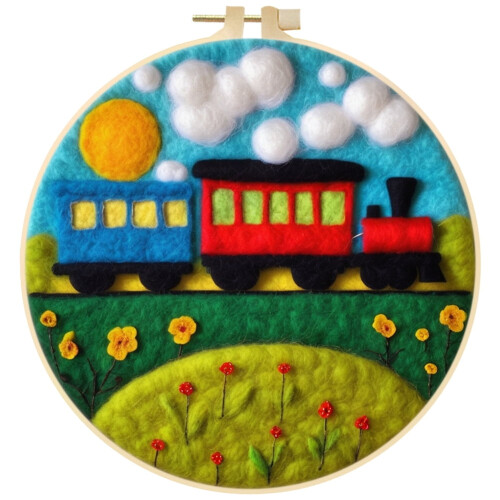 Wool Felt Painting Kit for Beginners with Frame Tools and