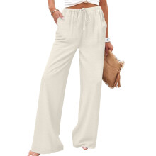 Women's Elastic Waist Straight Leg Pants Lightweight Spring