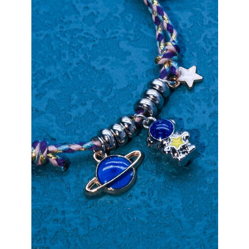 Couple Planet Astronaut Charm Bracelet 2 pcs 2