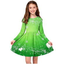 Girls St Patrick's Day Dress Long Sleeve Round Neck Holiday