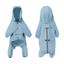 (L, Blue) Pet Dogs Clothes Hooded Raincoats Reflective Strips Dogs Rain Coat Jackets Outdoor Waterproof Dogs Clothes for Cats Pink S